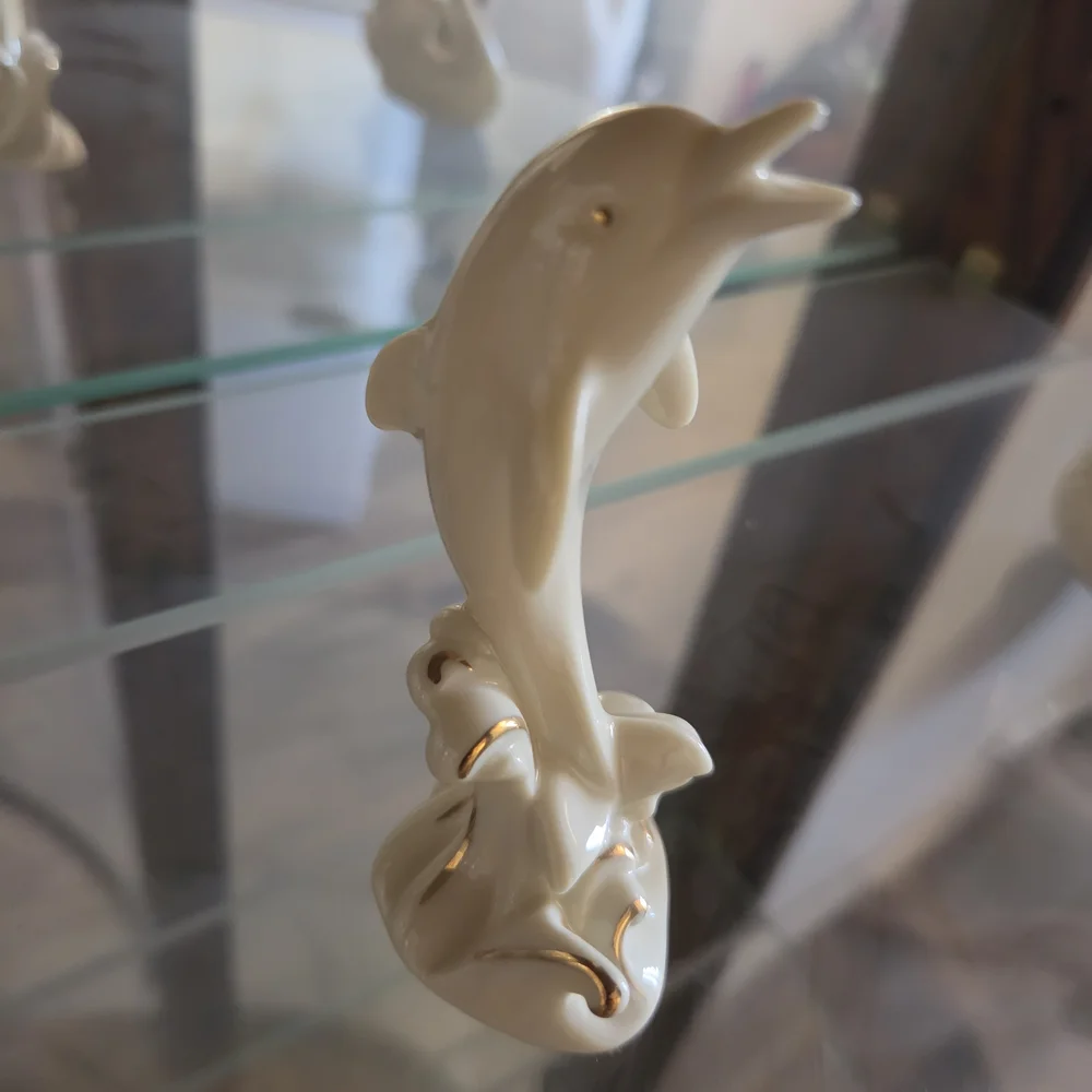 Lenox Cream and Gold Dolphin and Swan Figurines - Picture 6 of 6